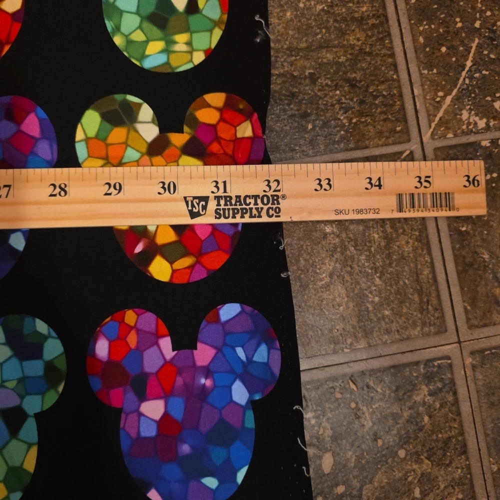 Disney Multicolor Kaleidoscope Mickey Mouse Fabric Remnant Crafts - Picture 2 of 6